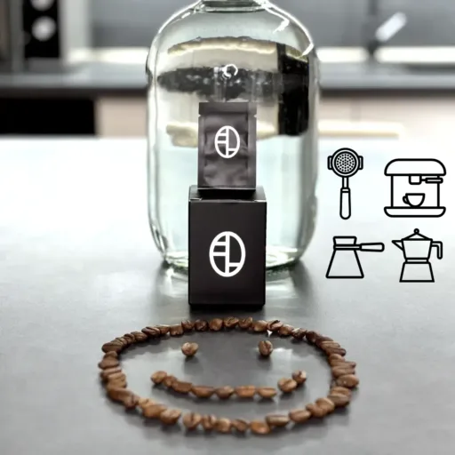 Coffee water pack for Italian-style espresso and stovetop brewers, mineralized for full-bodied, consistent shots